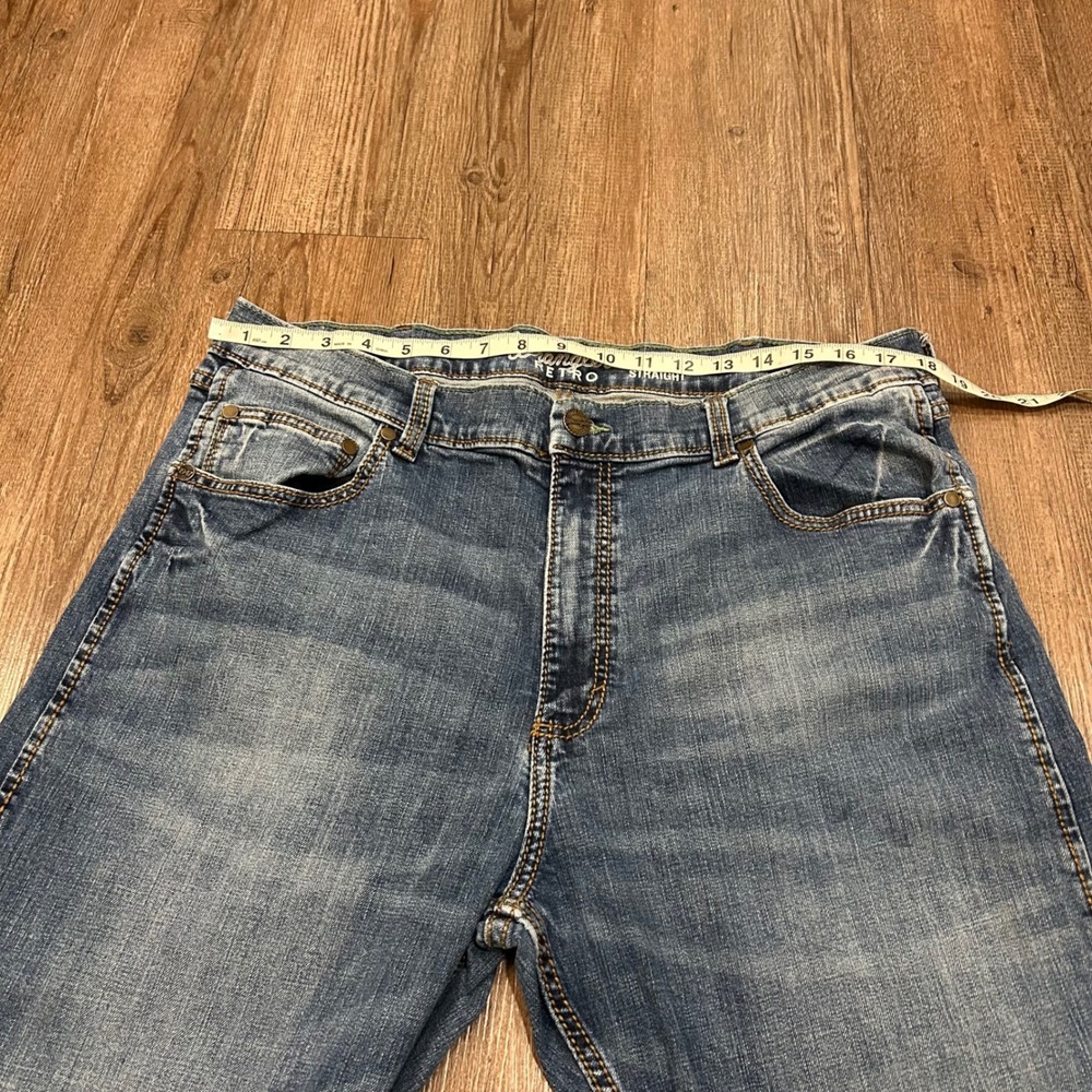 Wrangler Retro Slim‎ Straight Blue Jeans Mens 38x35 Stretch Denim Western Cowboy - Picture 6 of 8